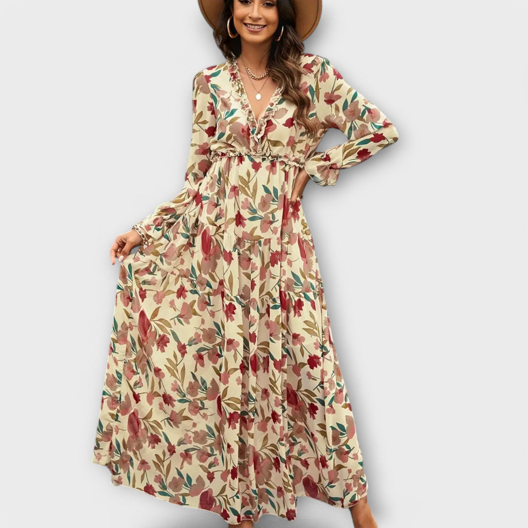 Wilma | Floral V-Neck Maxi Dress