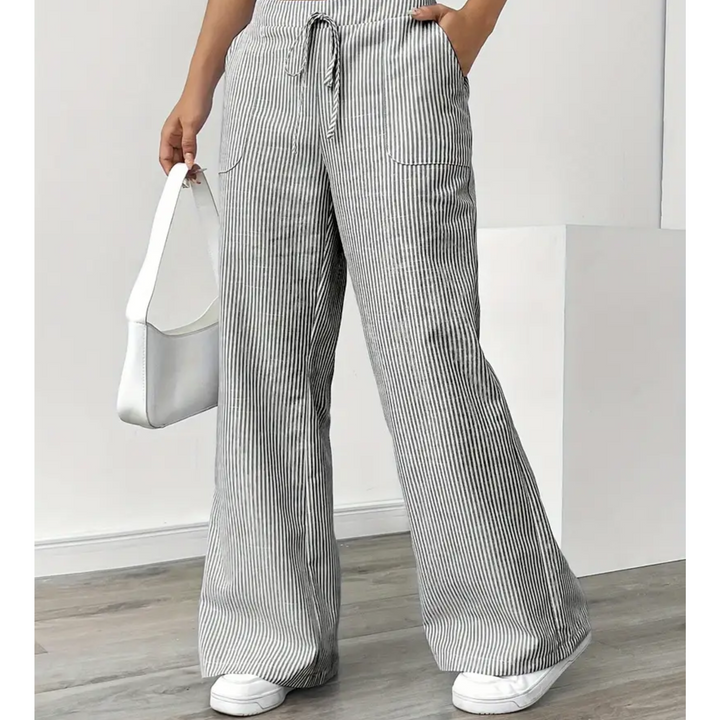 Amber | Striped Pant With Pockets