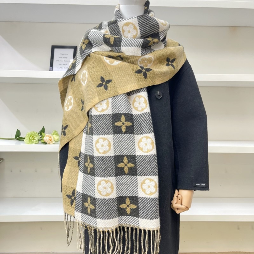ZOLANI | Comfy Warm Plaid Double Side Tassel Scarf