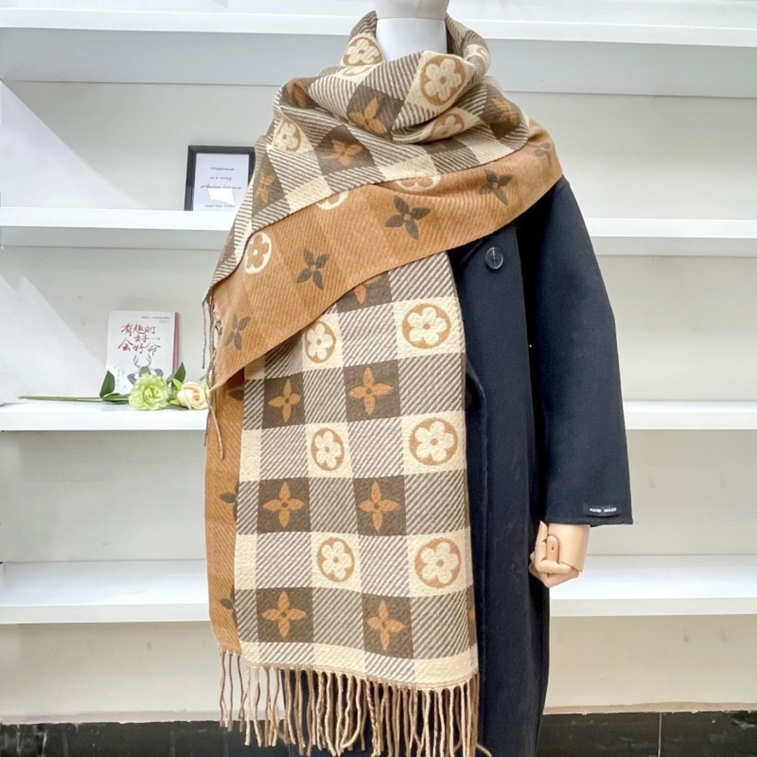 ZOLANI | Comfy Warm Plaid Double Side Tassel Scarf