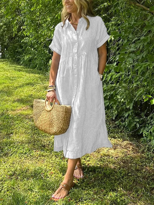 Corinne | Striped Button-Up Shirt