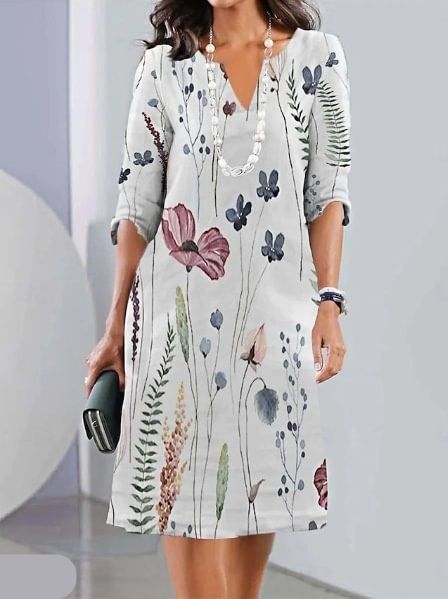 Stephanie | Floral Print Double Tunic Dress
