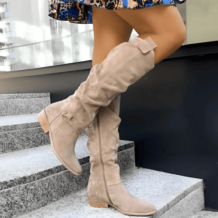 Zes | Stylish Suede Knee Boots