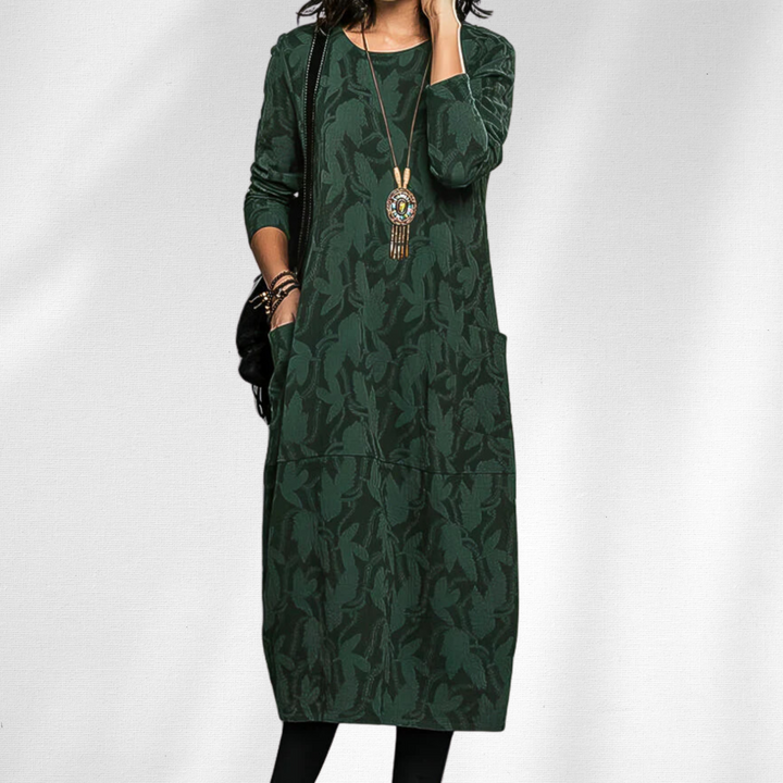 Aurora | Elegant Crewneck Winter Dress