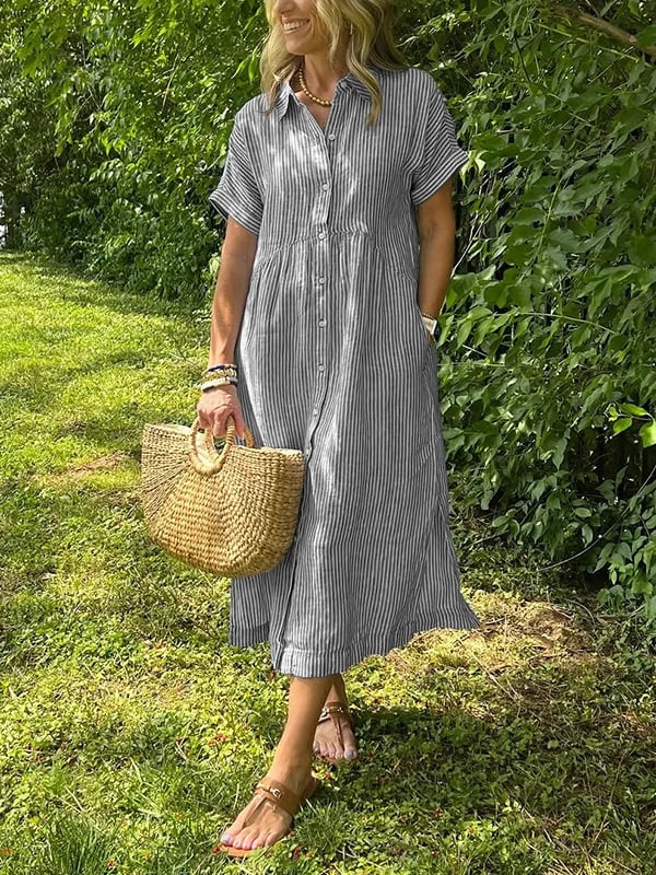 Corinne | Striped Button-Up Shirt