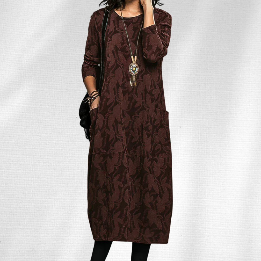 Aurora | Elegant Crewneck Winter Dress
