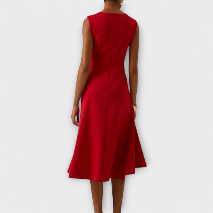 Sheila | Draped Asymmetric Midi Dress