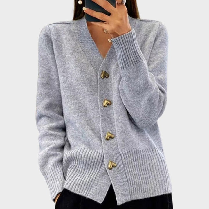 Brooke | Elegant Heart Button Cardigan