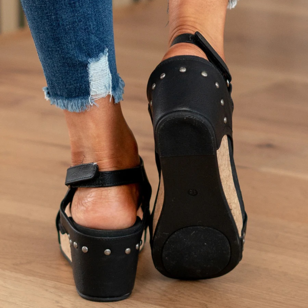 Linda | Suede Wedge Sandals
