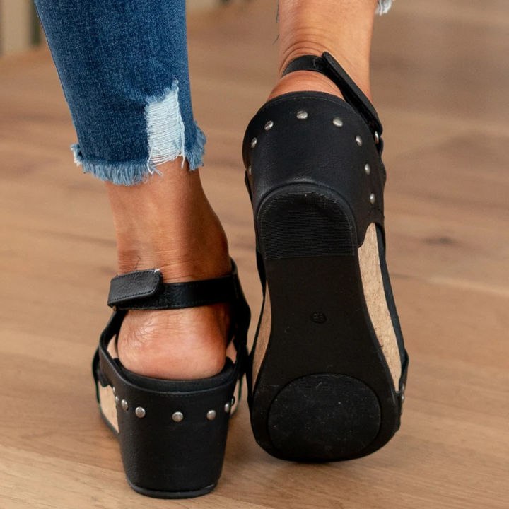 Linda | Suede Wedge Sandals