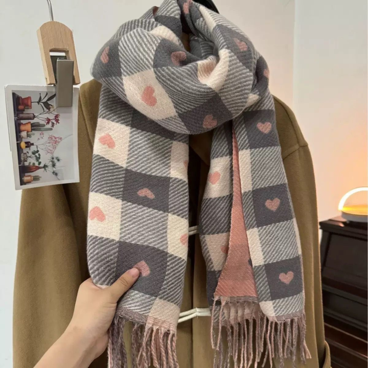ZOLANI | Comfy Warm Plaid Double Side Tassel Scarf