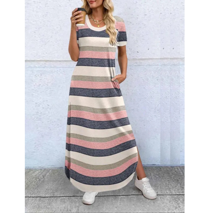 Dora | Casual Summer Round Neck Maxi Dress