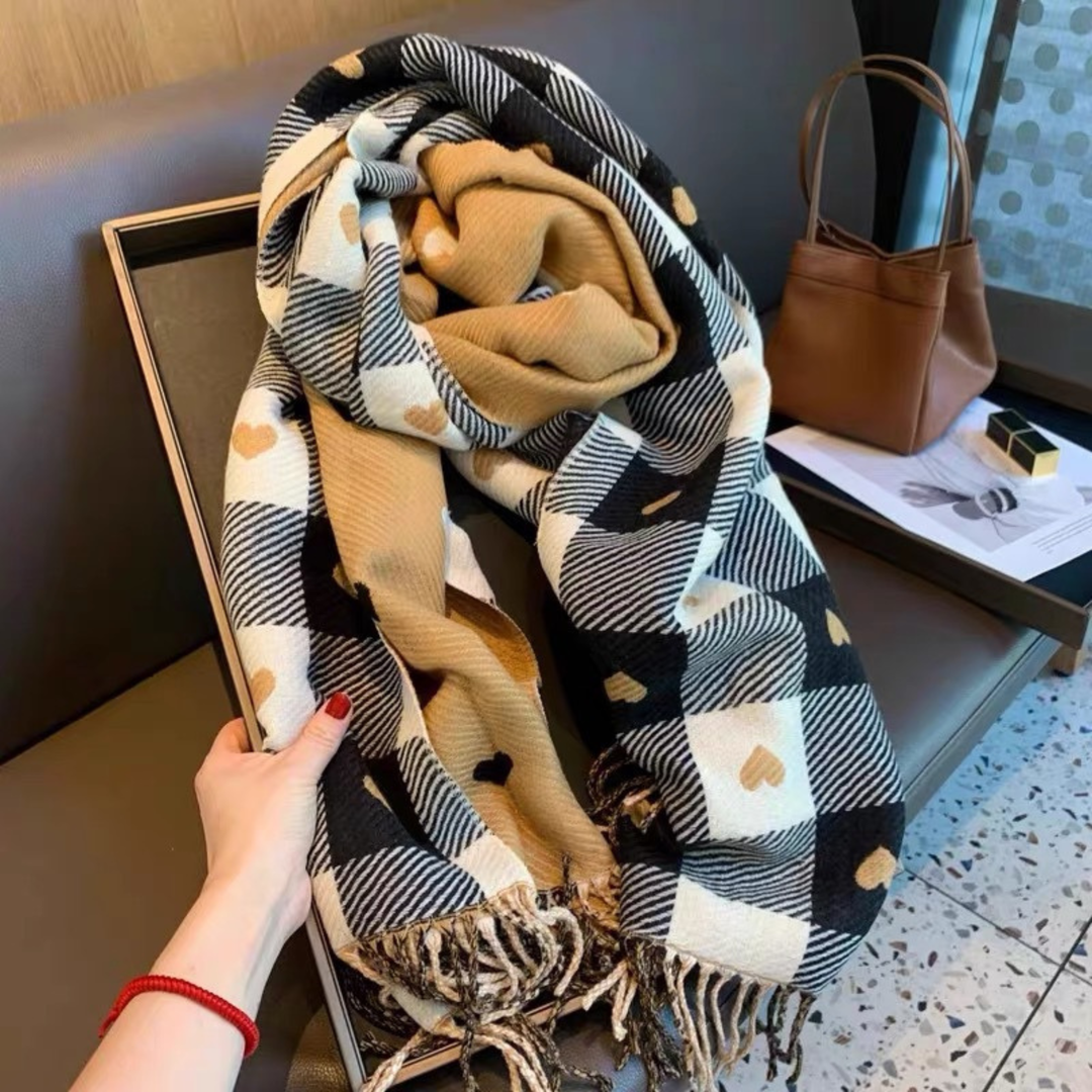 ZOLANI | Comfy Warm Plaid Double Side Tassel Scarf