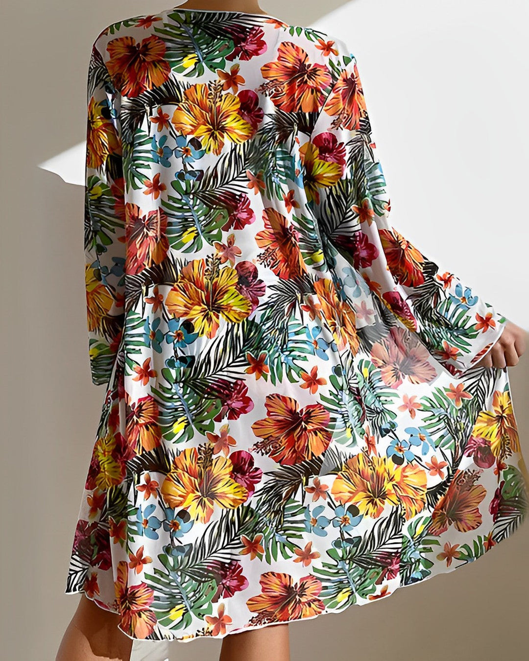 Juanita | Tropical Print Bikini Set with Cover-Up