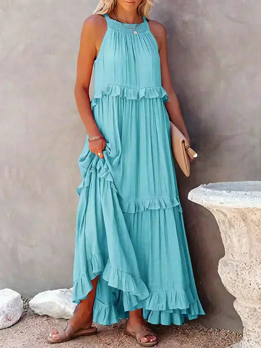 Courtney | Elegant Sleeveless Dress with Ruffles