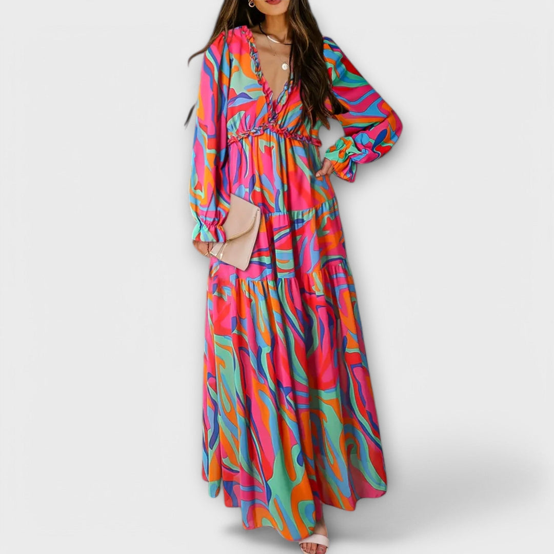 Wilma | Floral V-Neck Maxi Dress