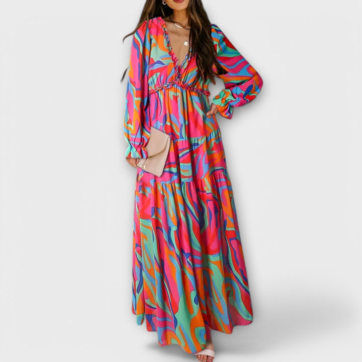 Wilma | Floral V-Neck Maxi Dress