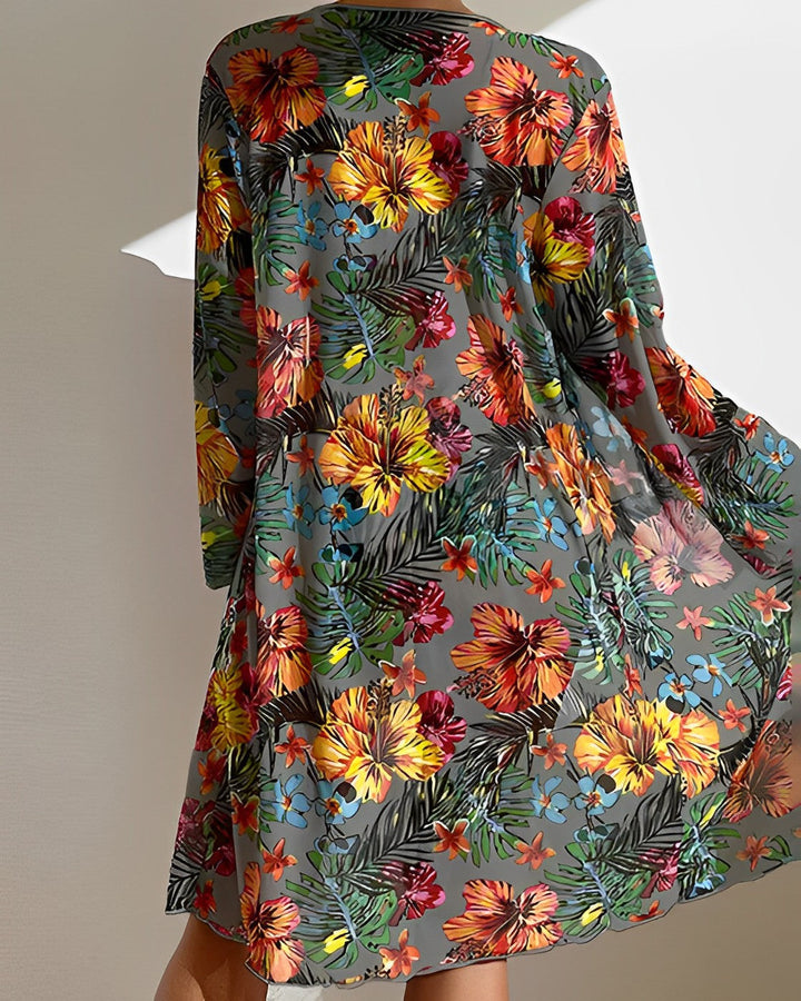 Juanita | Tropical Print Bikini Set with Cover-Up
