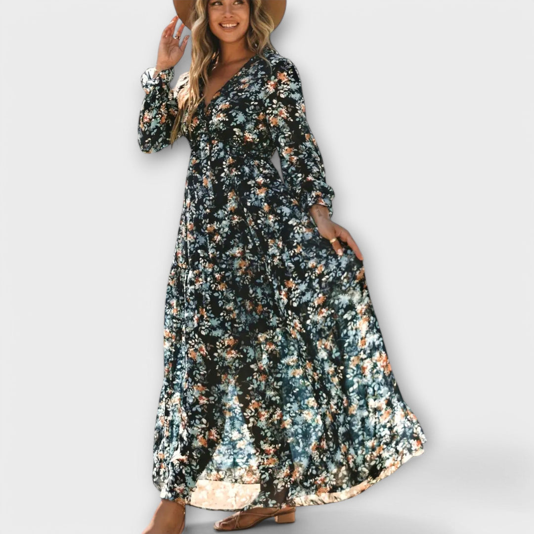 Wilma | Floral V-Neck Maxi Dress