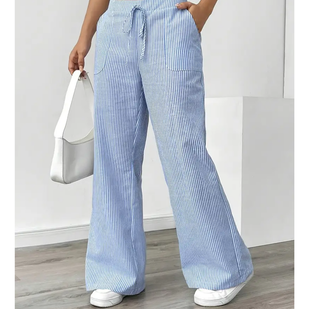 Amber | Striped Pant With Pockets