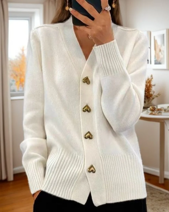 Brooke | Elegant Heart Button Cardigan