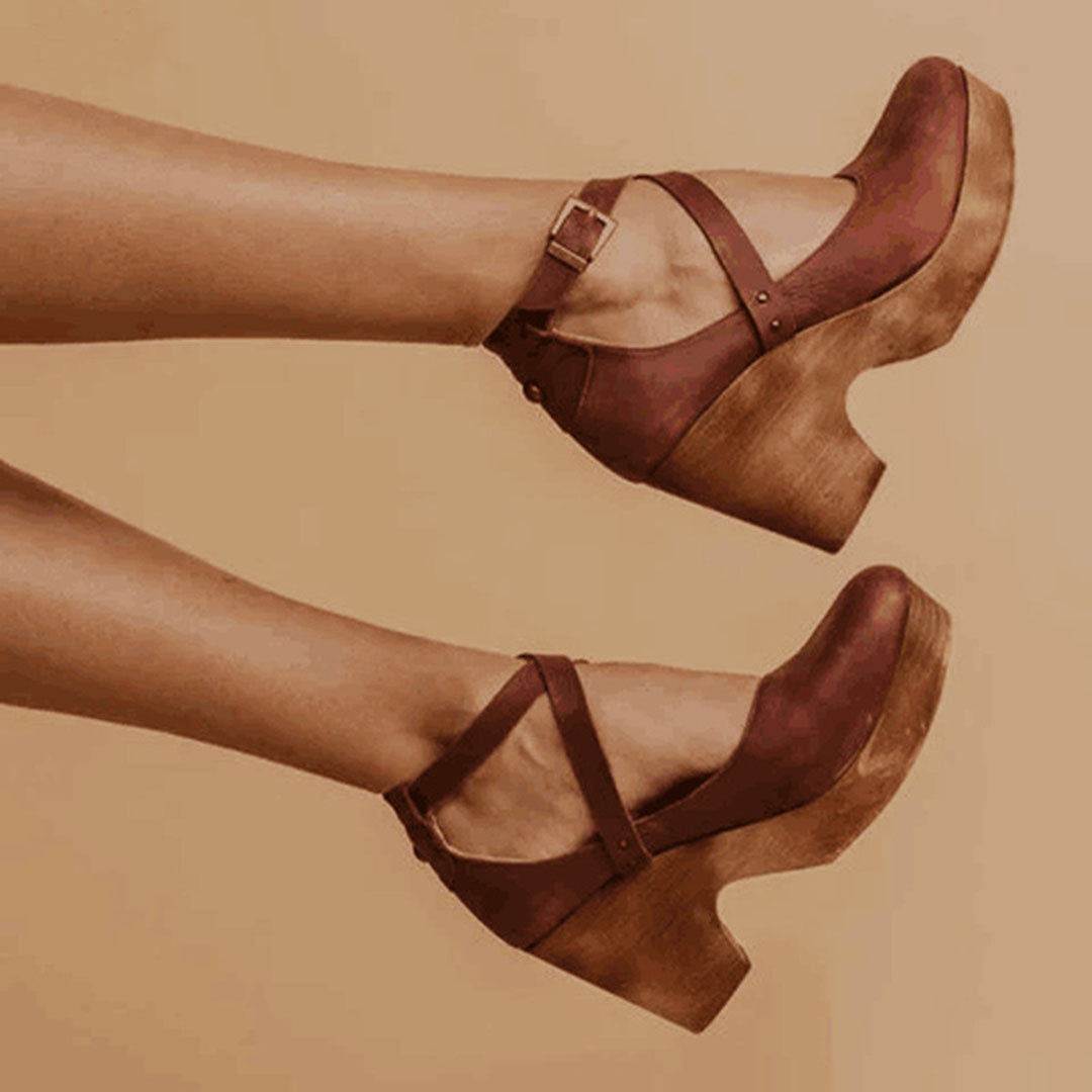 Teresa | Elegant Wedge Heels with Closed Toe &amp; Ankle Strap