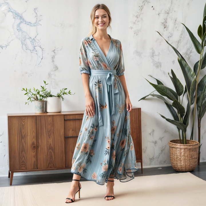 Stacey | V-Neck Midi Dress