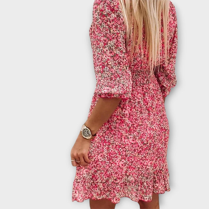 Linda | Floral Puff Sleeve Dress for Women