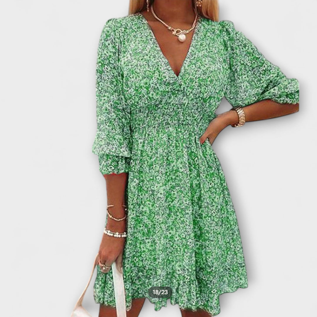 Linda | Floral Puff Sleeve Dress for Women