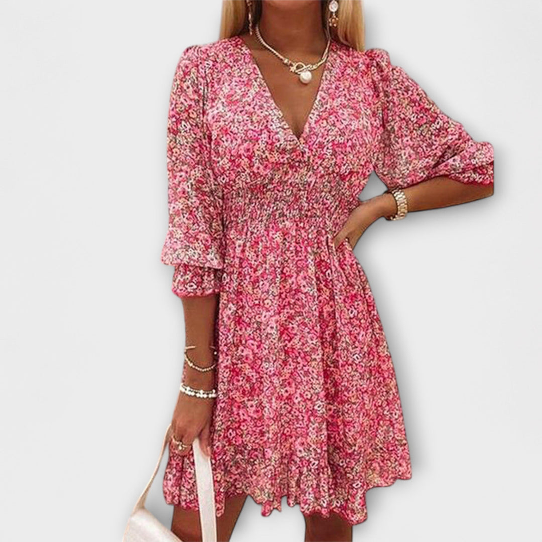 Linda | Floral Puff Sleeve Dress for Women