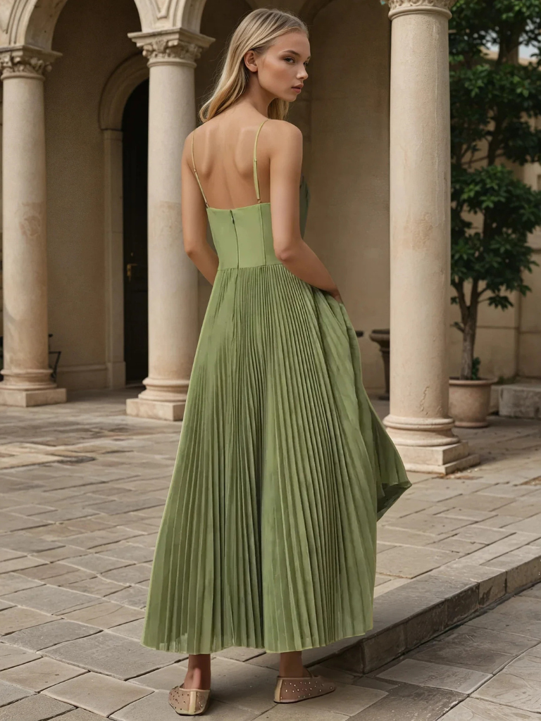 Sonya | Sculpted Pleated Maxi Dress