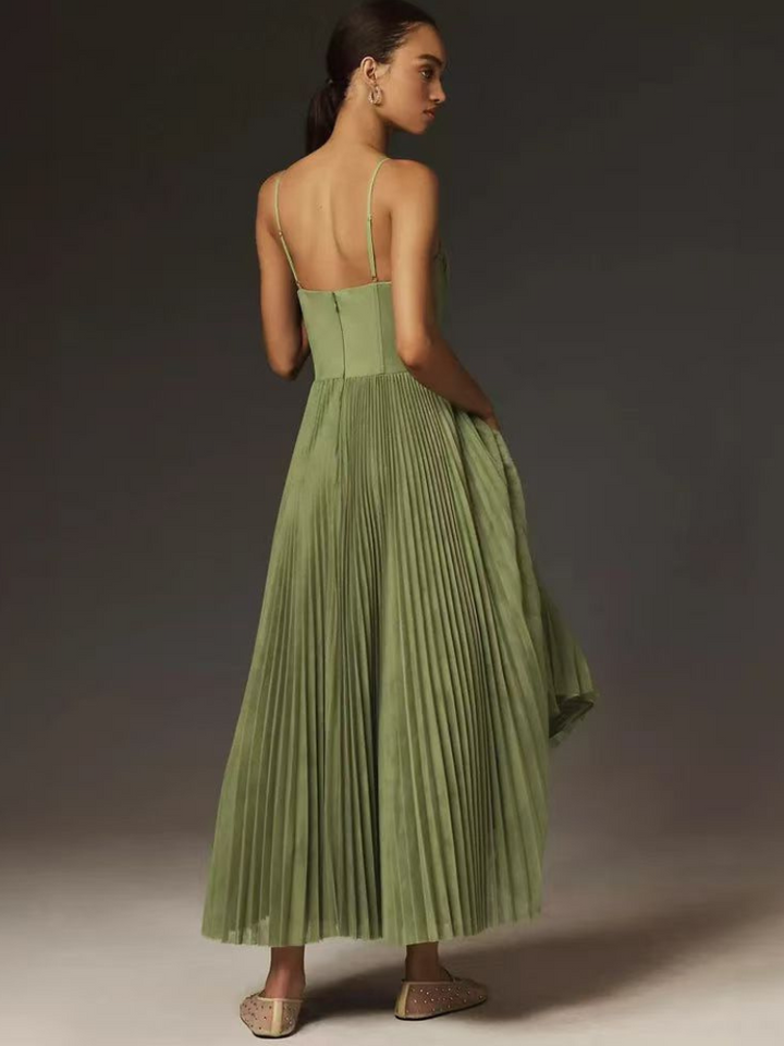 Sonya | Sculpted Pleated Maxi Dress