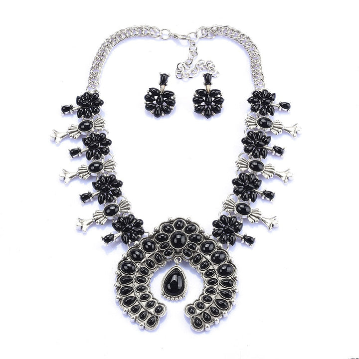 Zahara | Southwest Turquoise Blossom Necklace Set
