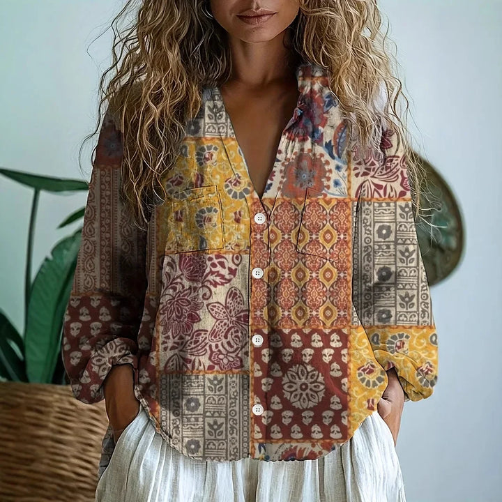 Martha | Relaxed Blouse with Nature Print