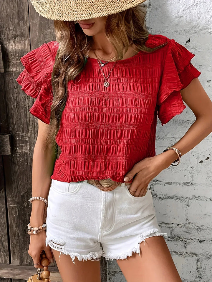 Charmaine | Light &amp; Breezy Blouse with Fun Ruffles
