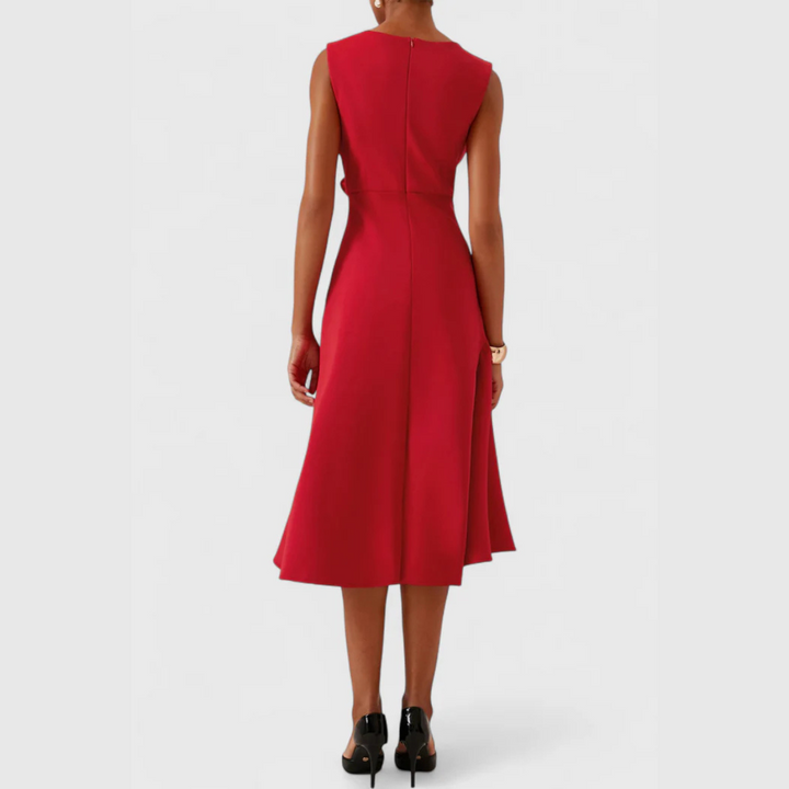 Sheila | Draped Asymmetric Midi Dress