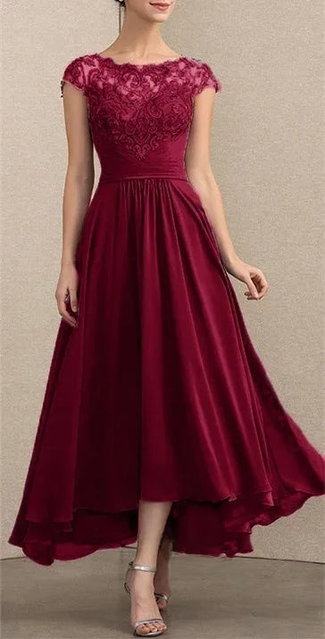 Phyllis | Elegant Lace Chiffon Maxi Dress