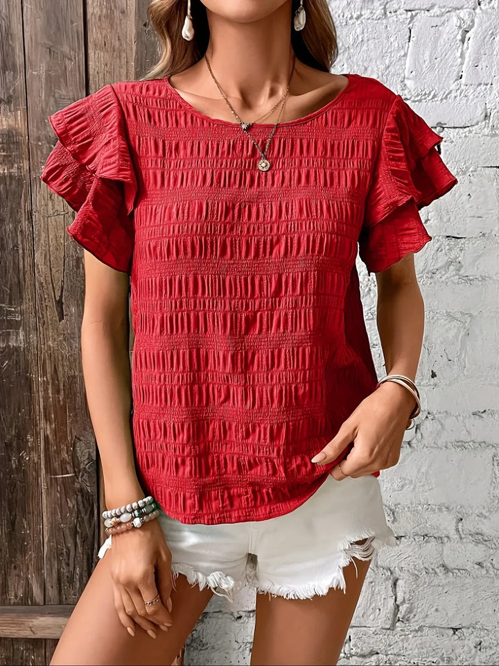 Charmaine | Light &amp; Breezy Blouse with Fun Ruffles