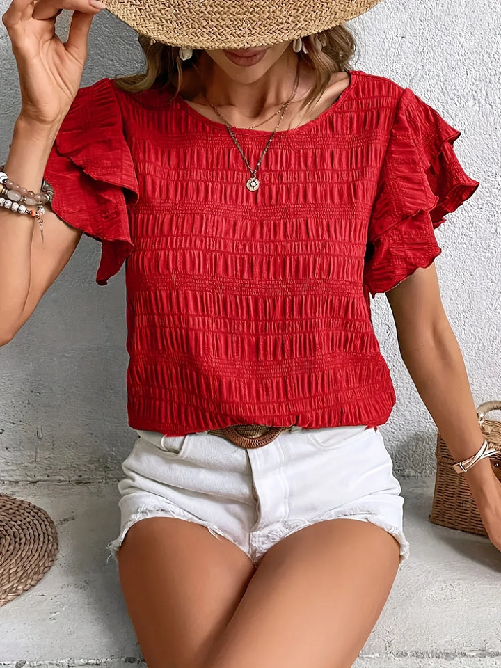 Charmaine | Light &amp; Breezy Blouse with Fun Ruffles