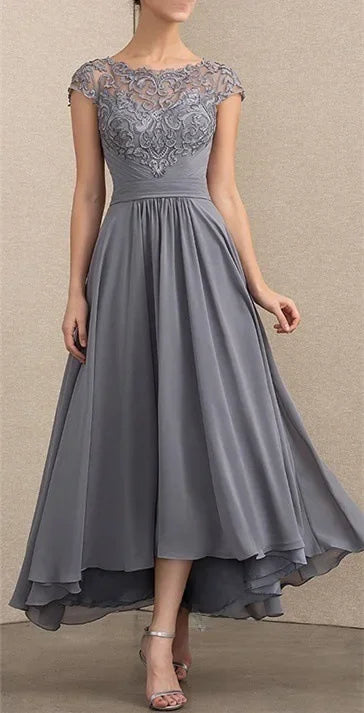 Phyllis | Elegant Lace Chiffon Maxi Dress