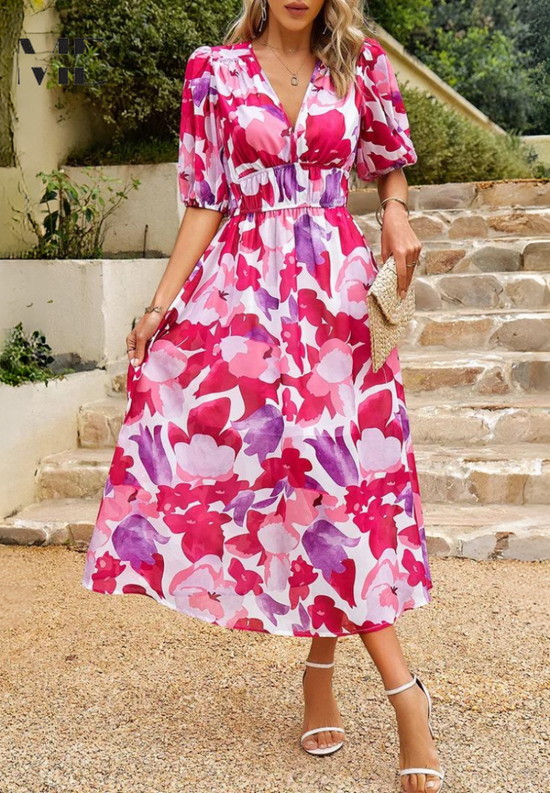 Monica | Elegant Floral Dress