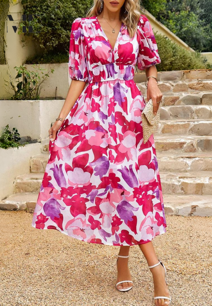 Monica | Elegant Floral Dress