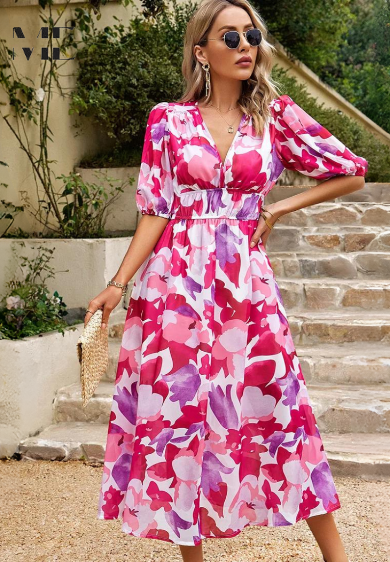 Monica | Elegant Floral Dress