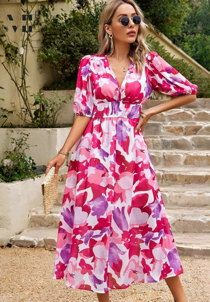 Monica | Elegant Floral Dress