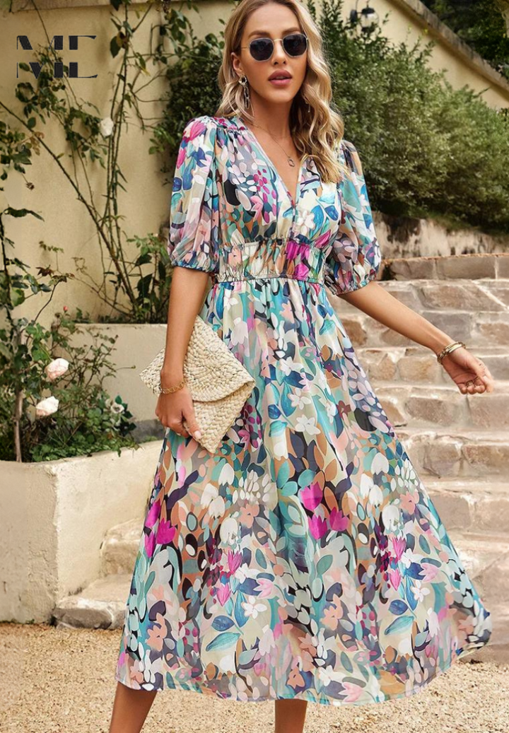 Monica | Elegant Floral Dress