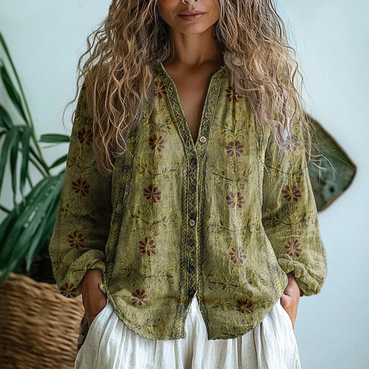 Martha | Relaxed Blouse with Nature Print