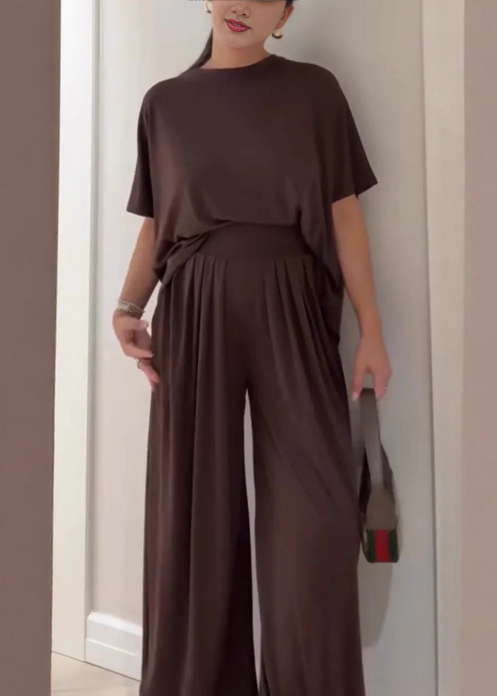 Leanne | Casual Top &amp; Wide-Leg Pants Set