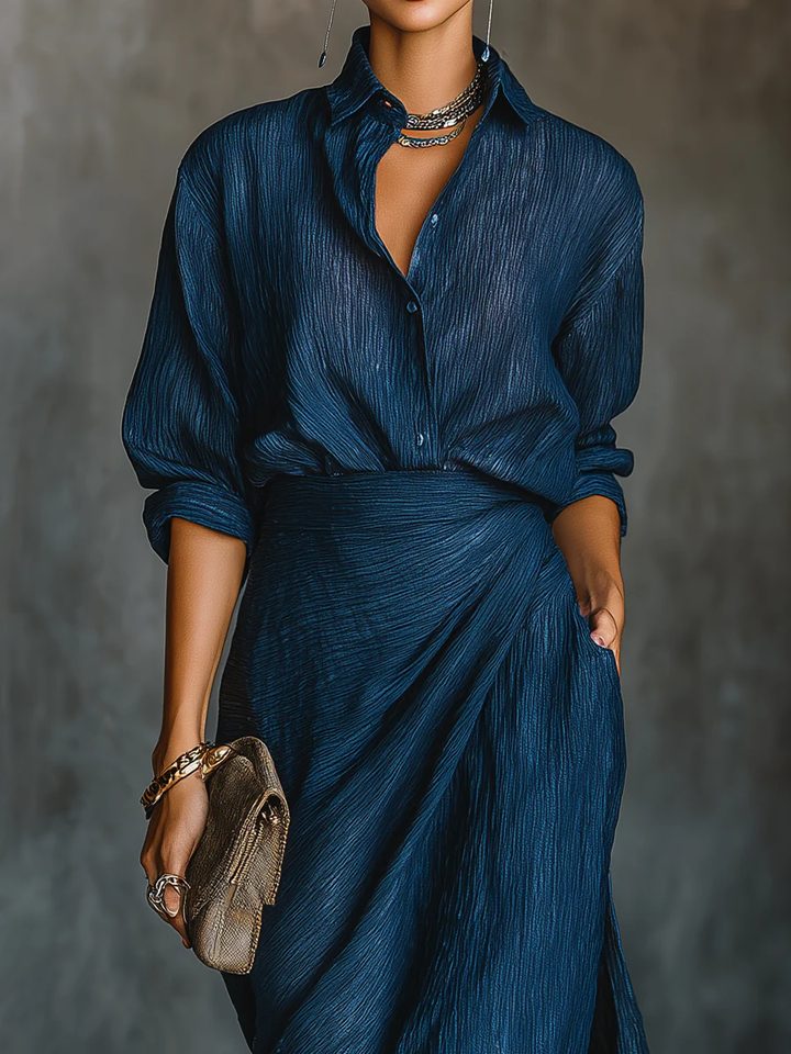 Lucille | Elegant Shirt &amp; Long Skirt Set