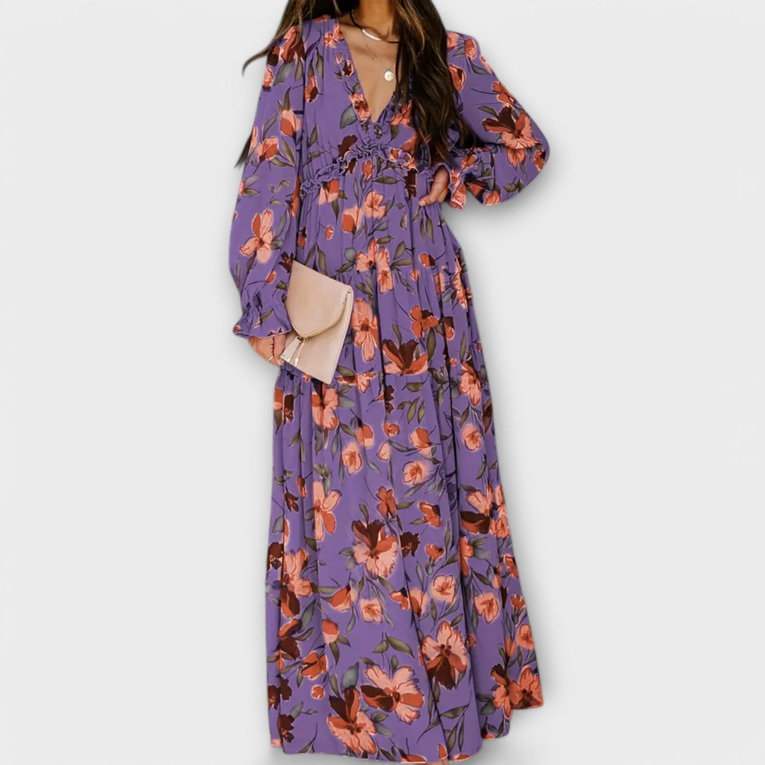 Wilma | Floral V-Neck Maxi Dress