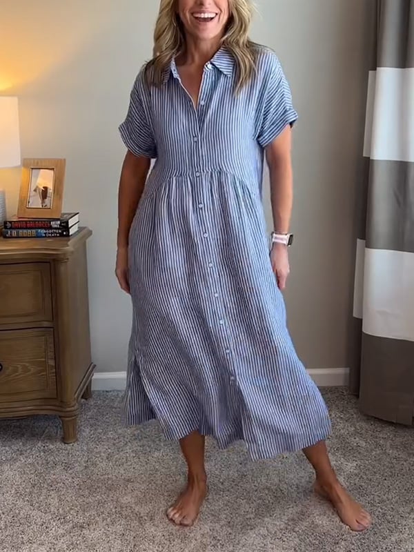 Corinne | Striped Button-Up Shirt